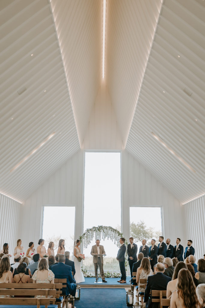 wedding ceremony at  the Straits Chapel in Kohler  